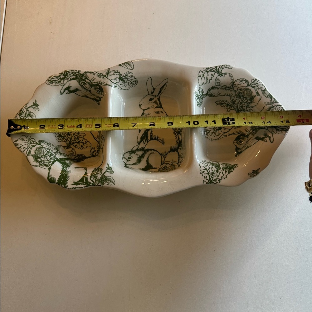 Bunny Toile 3 section dish by J Wilfred - Picture 2 of 5